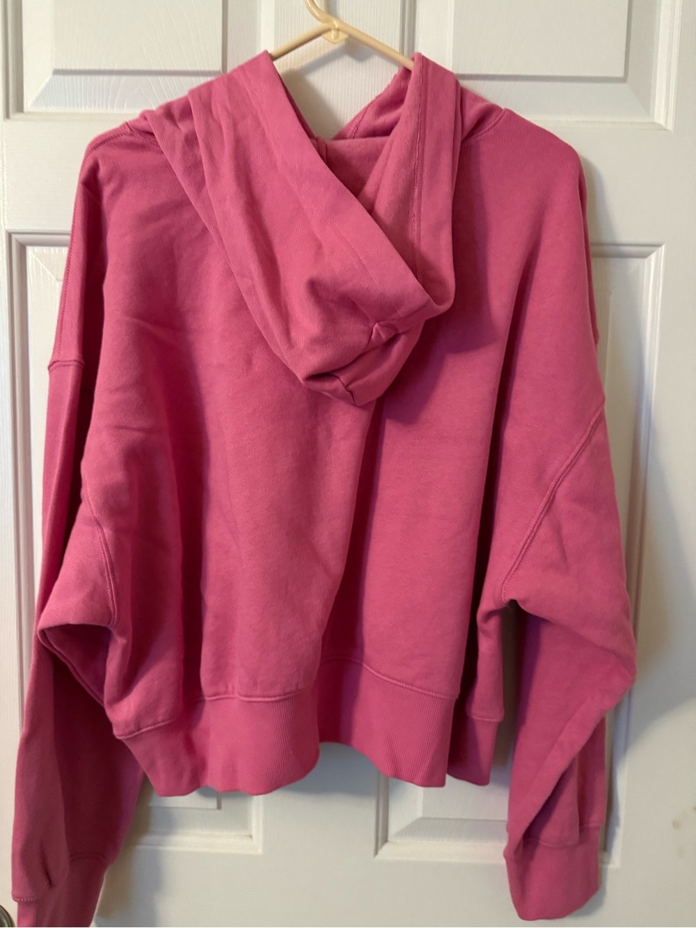 Women's Pink Hooded Pullover Sweatshirt